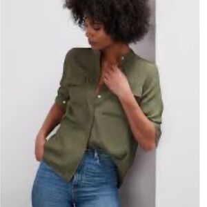 Banana Republic Long Sleeve Utility Shirt-NWT -Flight Jacket Green- MEDIUM